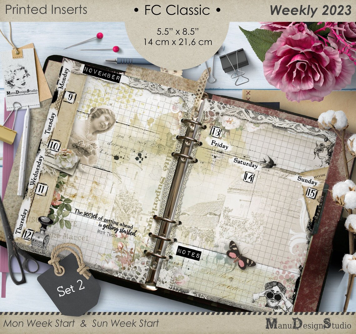 2023 Weekly Planner Refill Franklin Covey Classic Size Set Etsy