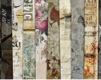 Digital Paper Pack, Scrapbook Paper, Printable Paper, Shabby Digital Paper, Vintage Paper, Vintage Background, Grunge Background, Scrapbook