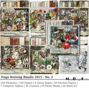 Gigantic Vintage Digital Scrapbook Graphics Collection, Family History, Genealogy Scrapbook, Keeping Memories, Bundle 2015 - 2