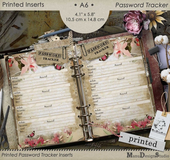 Password Address Book Refill Pages For 6Ring Refillable, 44 OFF