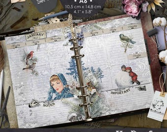 Vintage A6 Weekly Planner Inserts 2027 (Digital Download)