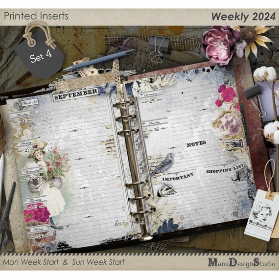 Pocket Size 2024 Weekly Planner Inserts Agenda Refill 2024 