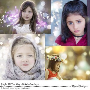 6 hermosas superposiciones de Bokeh de Navidad, superposiciones de luz de vacaciones, superposiciones de fotos, efecto Bokeh, superposiciones de Photoshop, descarga instantánea, photgraphy