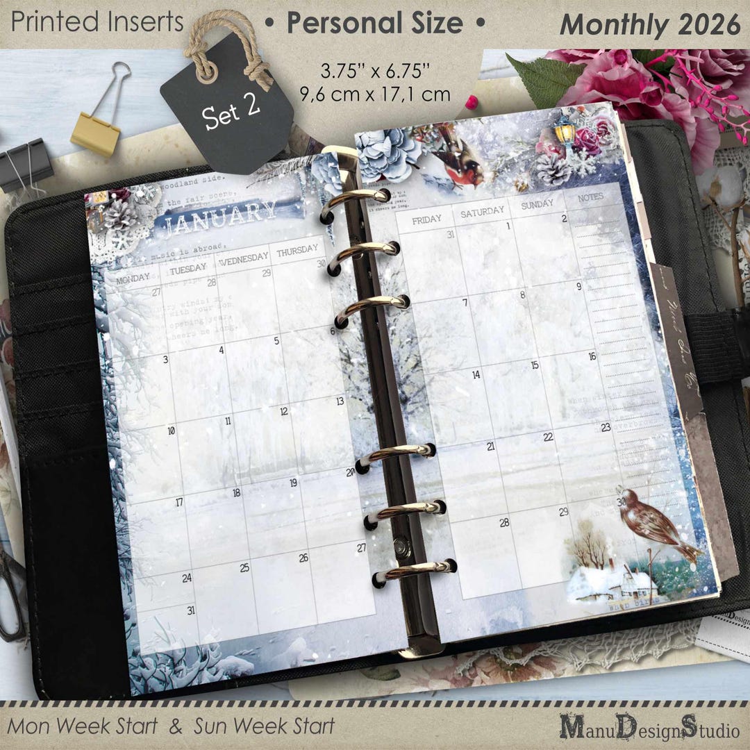 Planner Inserts 2026 Personal Size Monthly - No.2 - Etsy