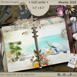 2025 Half Size Planner Refill 5.5 x 8.5 - Set No. 3