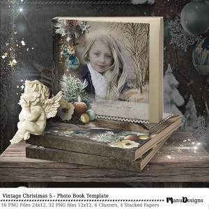 Digital Photo Book Template, Christmas Photo Book,
