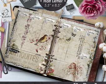 Half Letter Printable Planner Inserts 2027