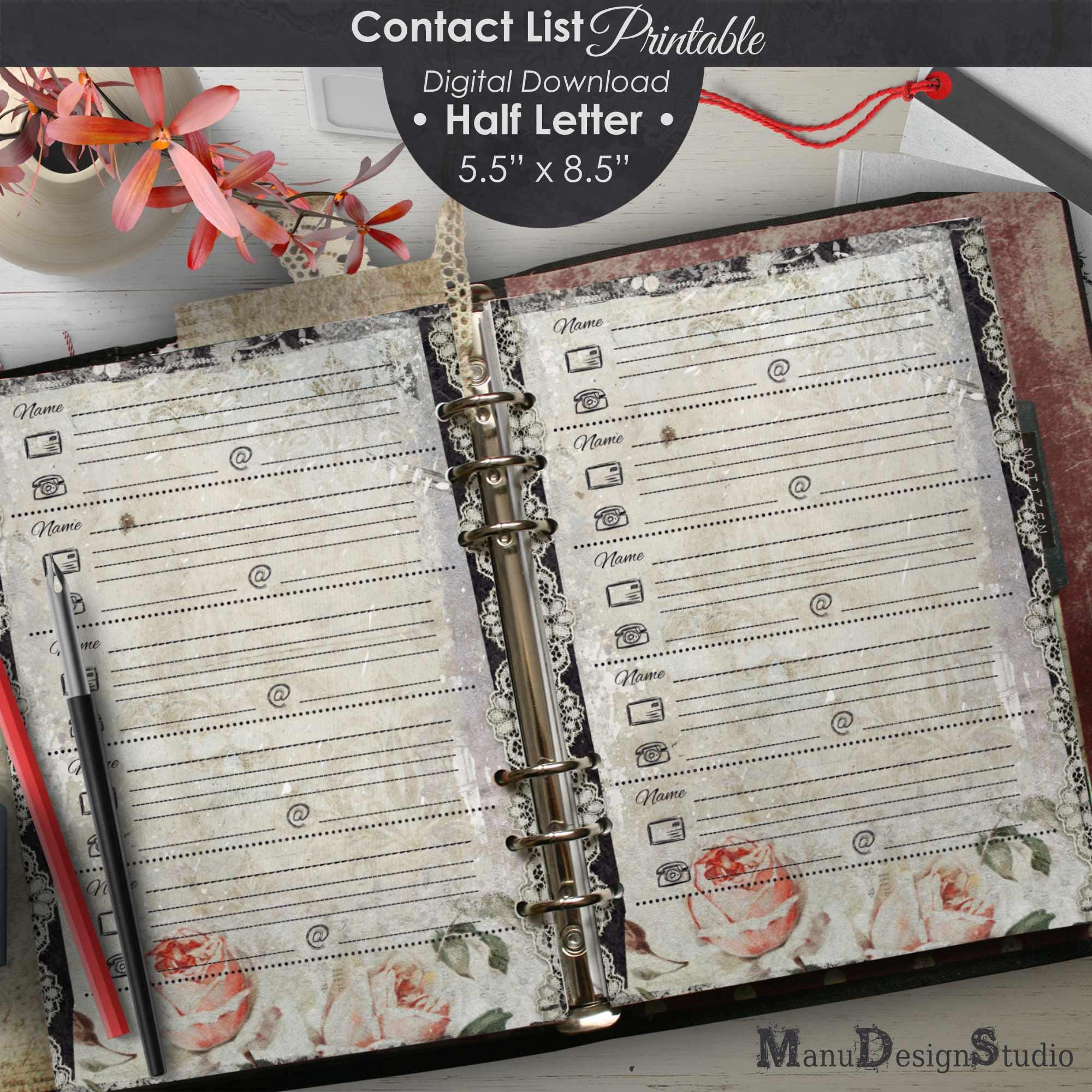 Refillable Address Book 8.5 X 5.5 - Etsy