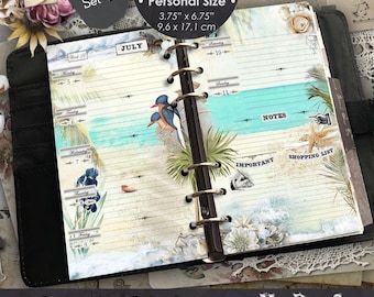 Personal Size Weekly Planner Inserts 2027 | Vintage Floral Horizontal Layout (Digital Download)