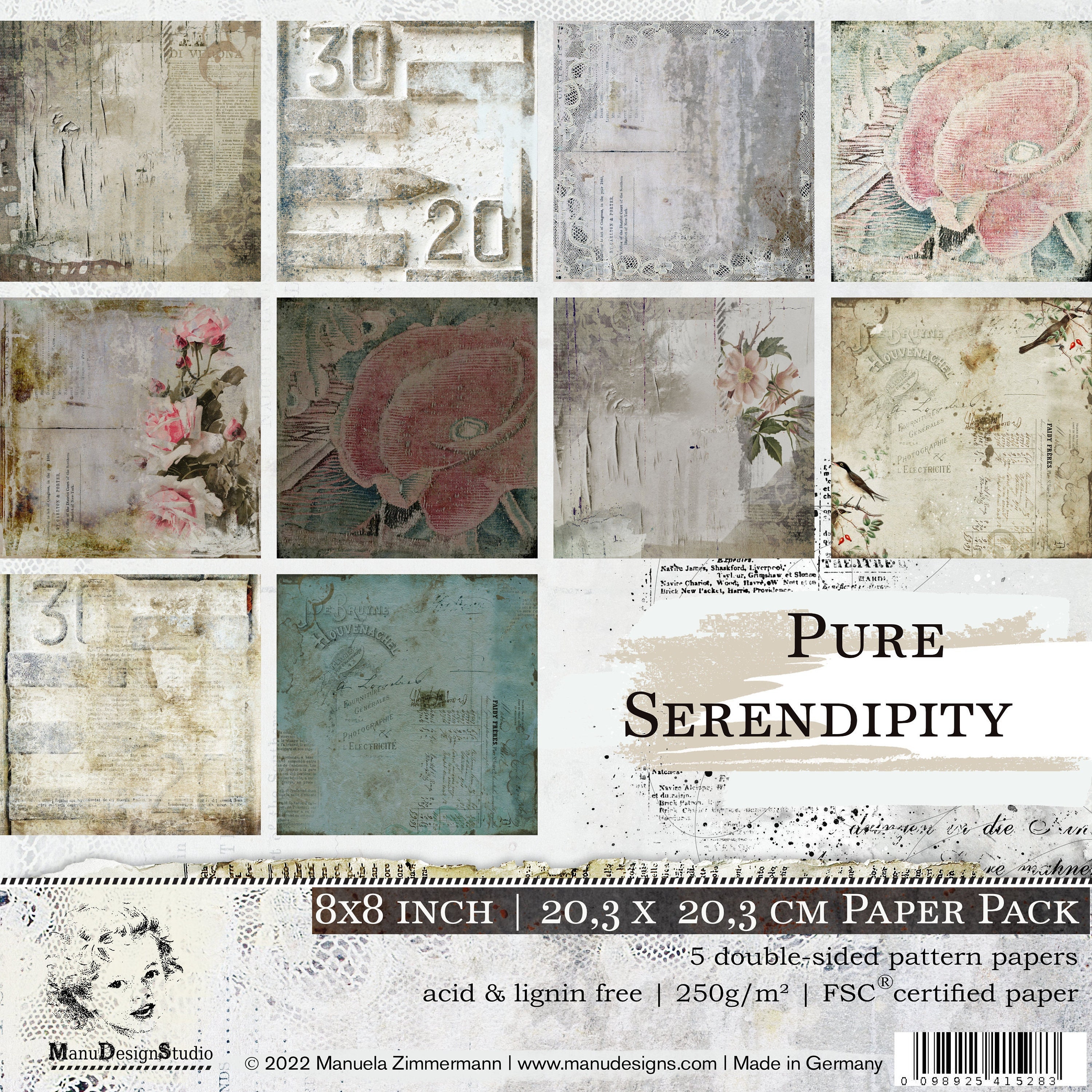 8x8 Scrapbook Paper Pack Pure Serendipity Vintage Scrapbook - Etsy