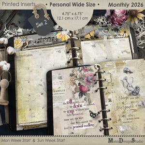 Personal Wide Monthly Planner Inserts 2026 - No. 02
