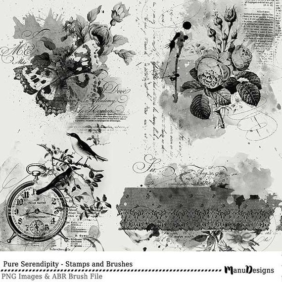 Photoshop Brush Vintage Heritage Shabby Chic Digital Etsy
