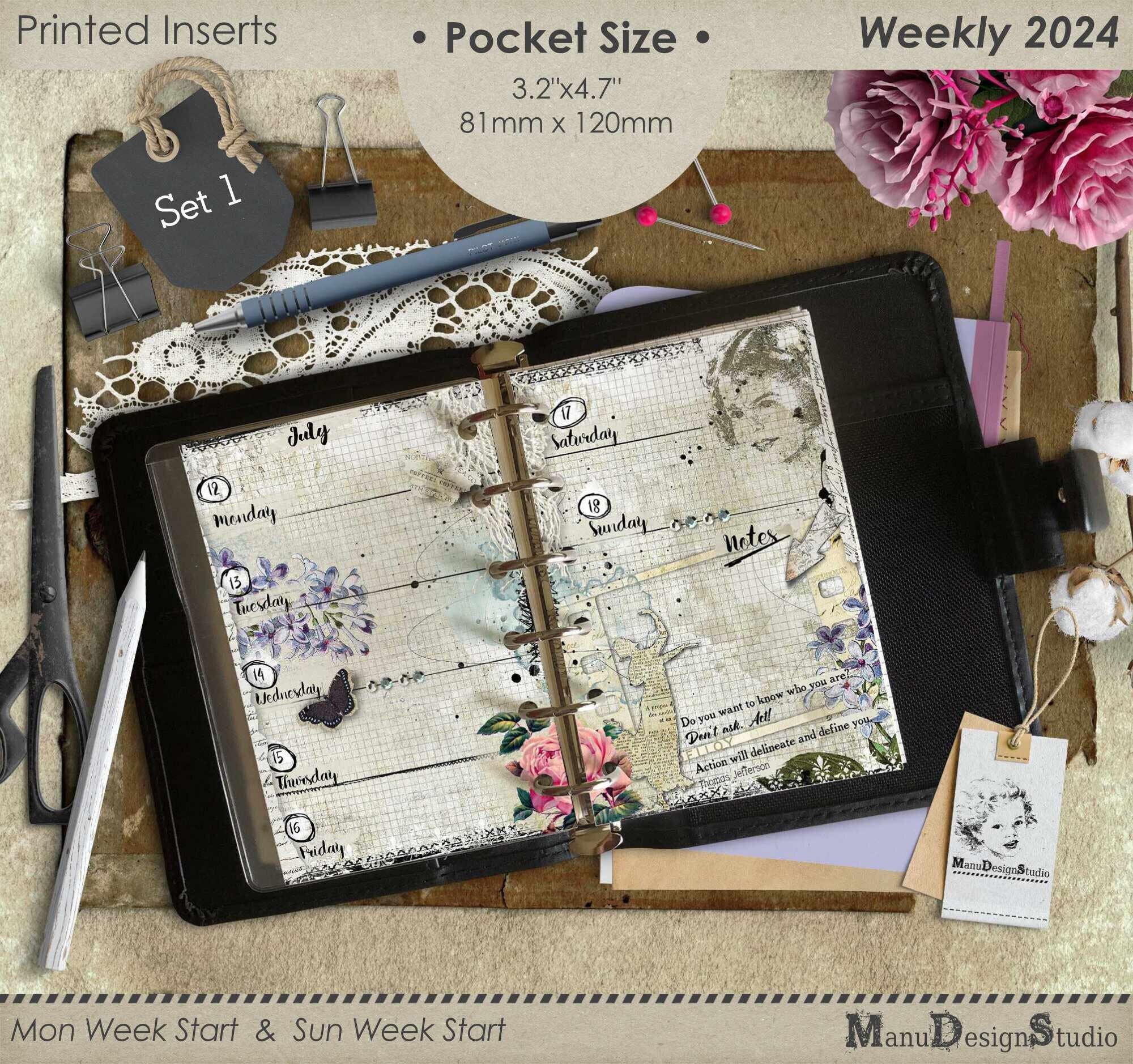 2024 Pocket Planner Refills  Pocket Filofax Inserts for 2024