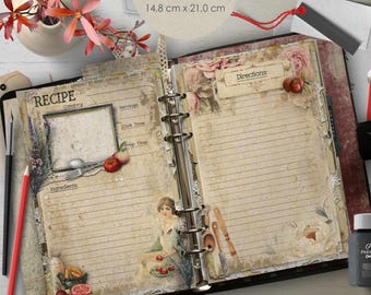 Vintage Recipe Journal Pages – A5 | For a Nostalgic Touch