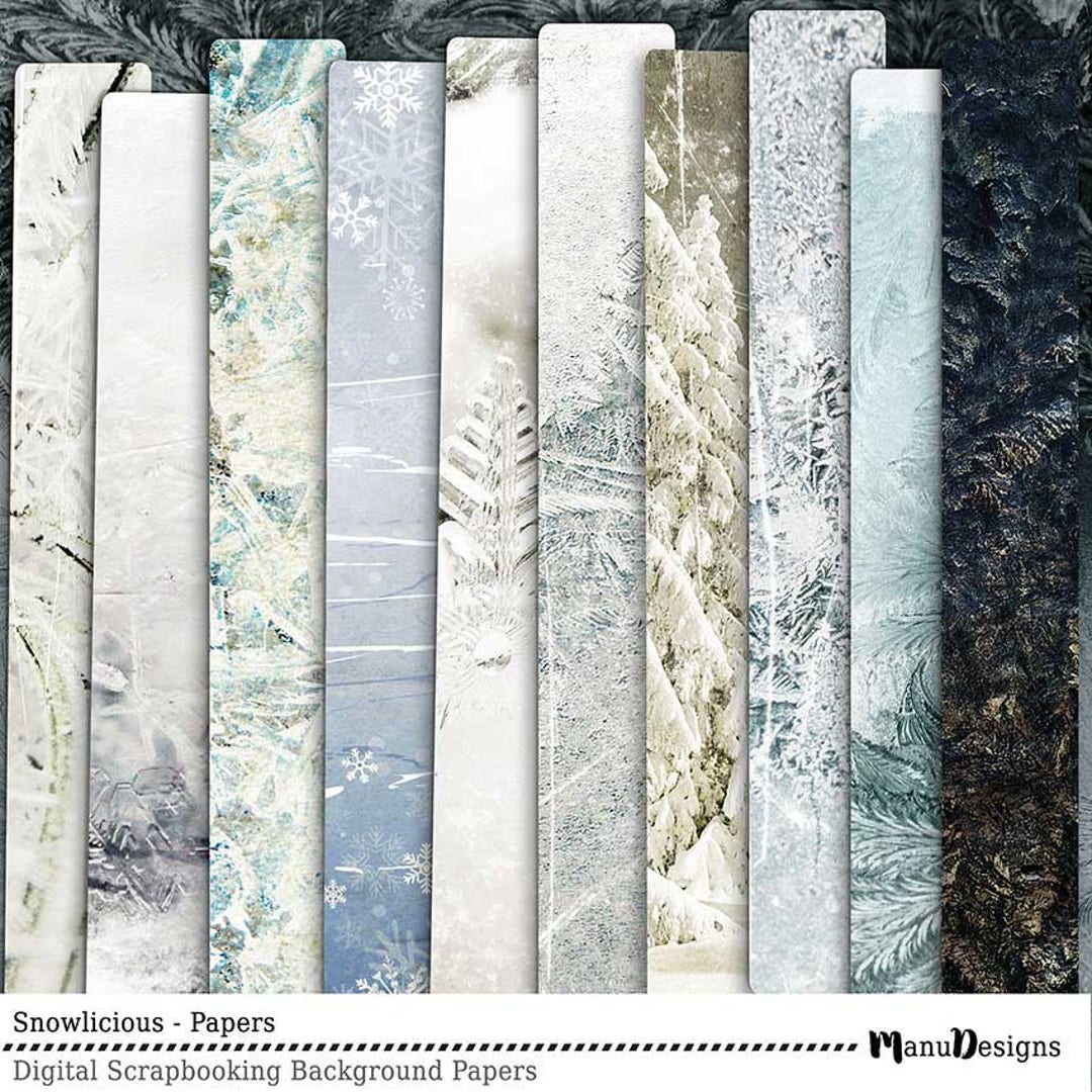 Digital Winter Scrapbook Papers Snowlicious, Printable Papers, Winter