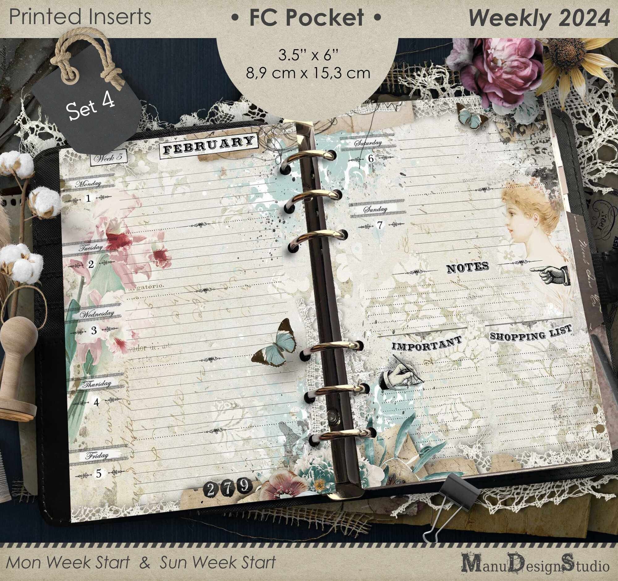 Pocket Size 2024 Weekly Planner Inserts Agenda Refill 2024 