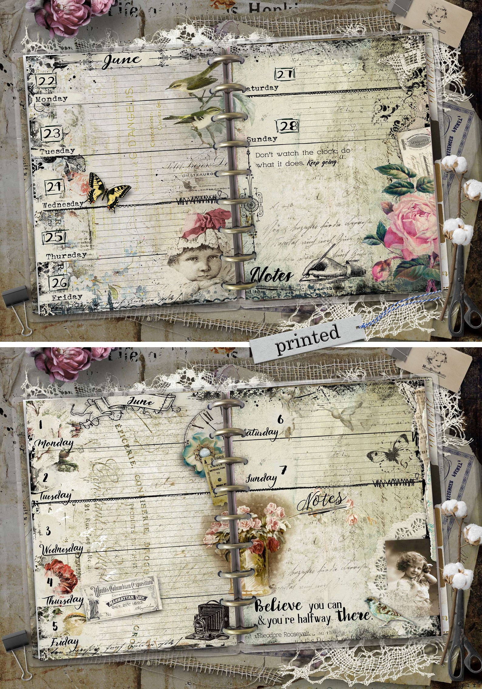 2023 Printed Happy Planner Classic Weekly Pages Agenda Refill Etsy