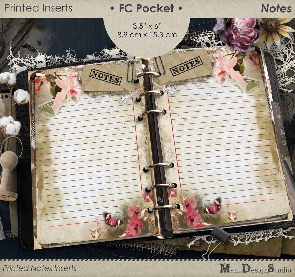 Printed Notes Pages Franklin Covey Pocket Planner Refill Etsy