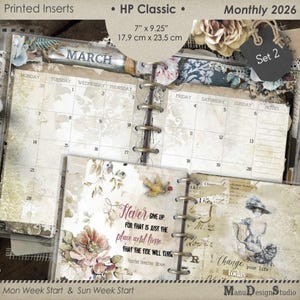 Insertos para planificador mensual 2026 - N.° 2 - Para Happy Planner Classic