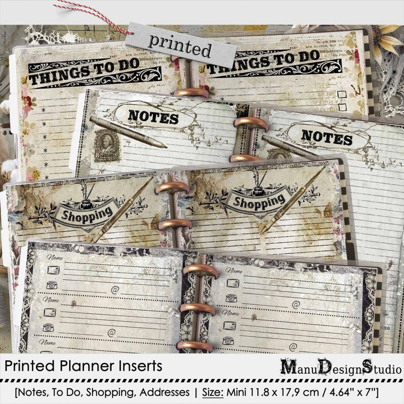 Printed mini happy planner refill discbound refills etsy