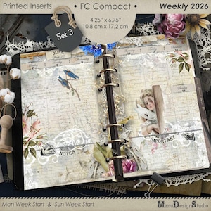 2025 Weekly Planner Refill Compact Size Franklin Covey, Set No. 3 - For US Customers (Customs Included)