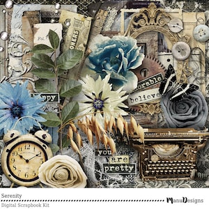 Vintage Scrapbooking Kit, Shabby Chic, Digital Scrapbook Kit, Digital Scrapbooking, Vintage Style, Heritage Scrapbook, Victorian Scrapbook