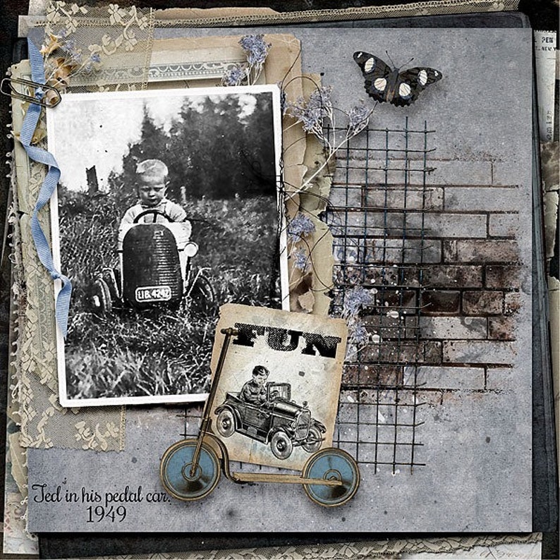 Mixed Media Vintage Printable Papers Digital Paper Pack Etsy