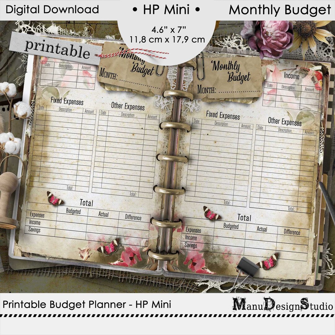 Monthly Budget Planner Printable Happy Planner Mini, Finance Tracker - Etsy