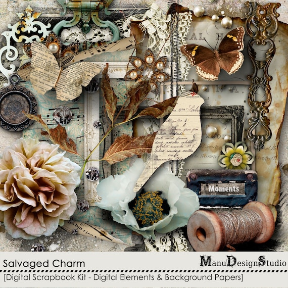 Scrapbook Kit Digital Papers Digital Scrapbooking Shabby Etsy New Zealand