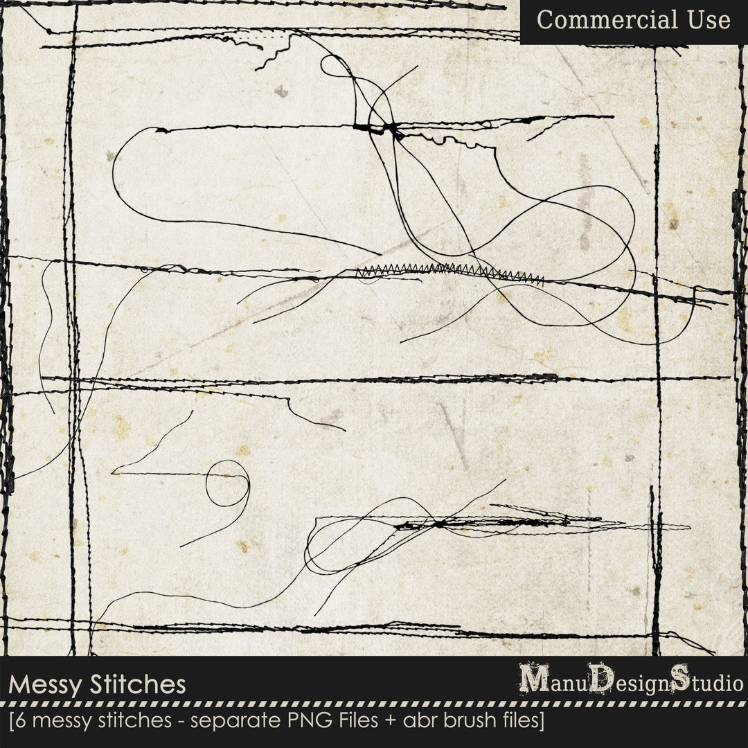 Messy and Quirky Stitches - Commercial and Professional Use, PNG Files ...
