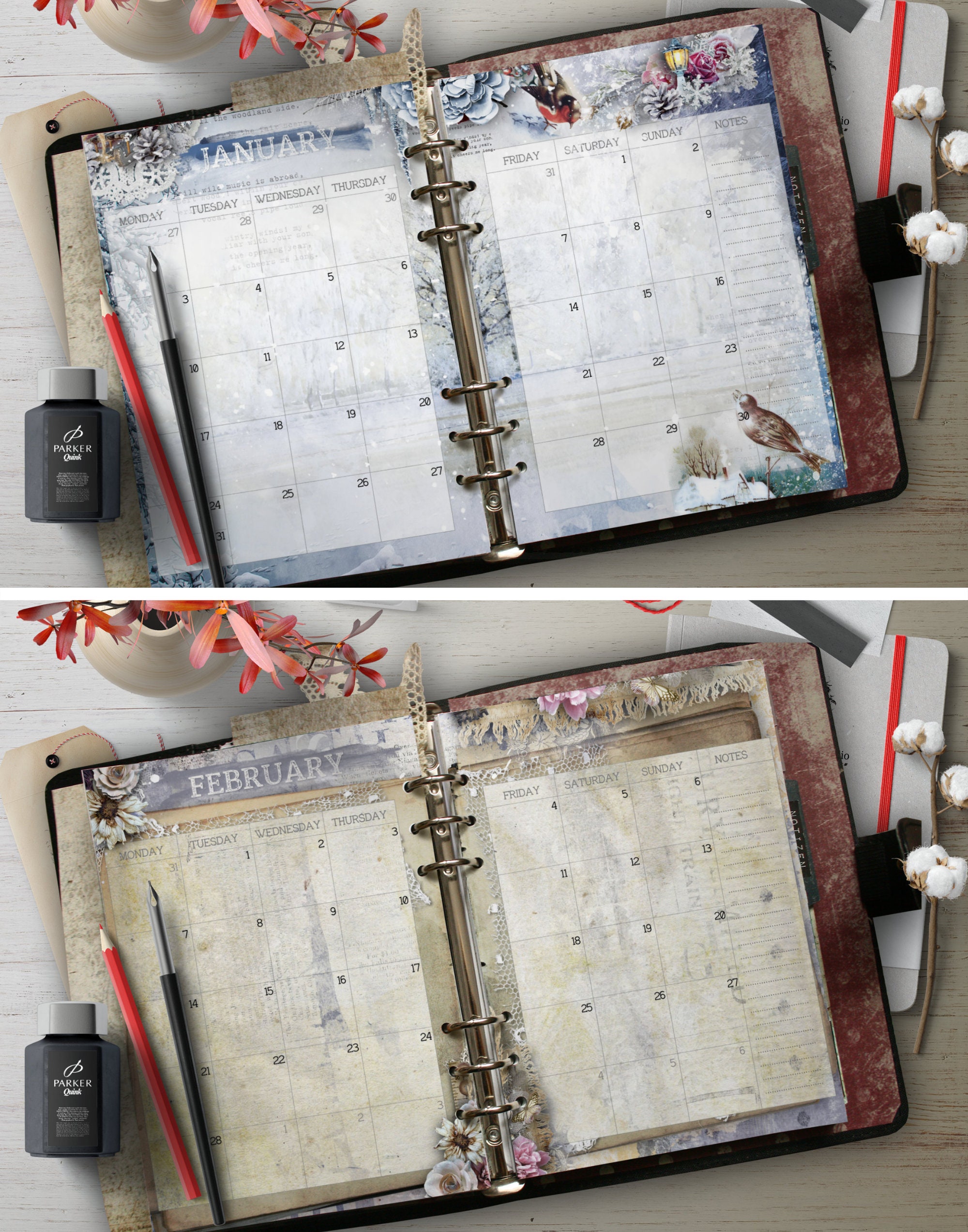 2026 A5 Monthly Planner Inserts - Vintage Charm Printable - Etsy