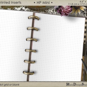Griglia di punti o semplice carta bianca vuota per Happy Planner Mini, pagine di ricarica per inserti di Planner