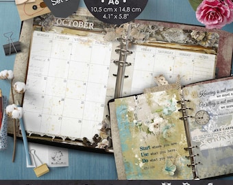 2027 Monthly A6 Printable Planner Inserts