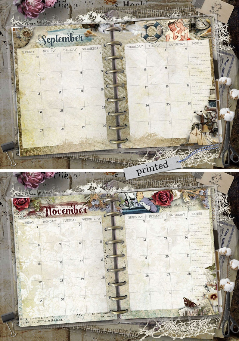 2022 Monthly Planner Inserts Set No. 1 For Happy Planner Etsy