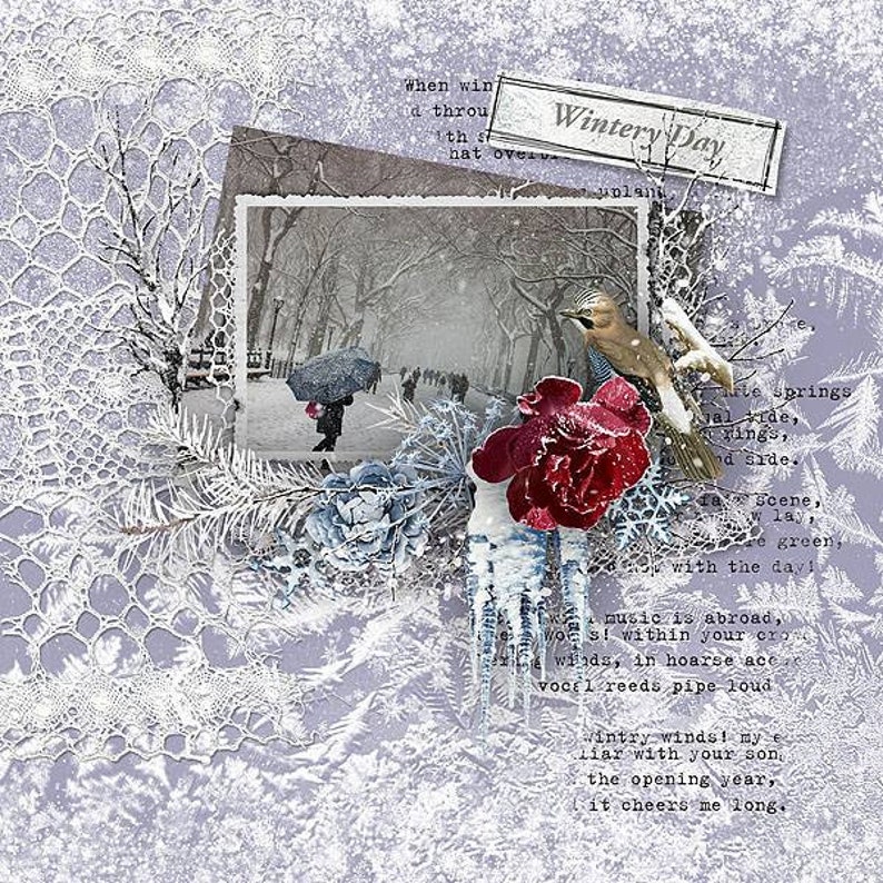 Digital Scrapbooking Clusters Frame Clusters Winter Magic Etsy