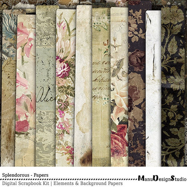 Scrapbooking Kit Digital Scrapbook Vintage Style Digital Etsy