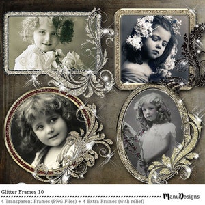 Digital Glitter Frames, Sparkling Frames, Transparent, Photography, Photographer, Supplies, Digital Scrapbooking Frames