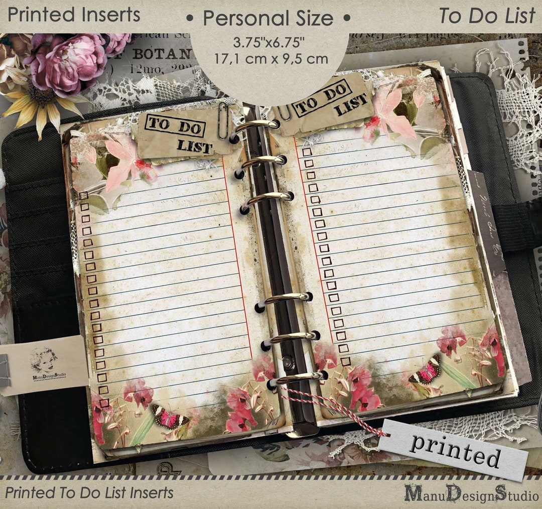Printed to Do List Inserts, Planner Refill Pages, Personal Size - Etsy