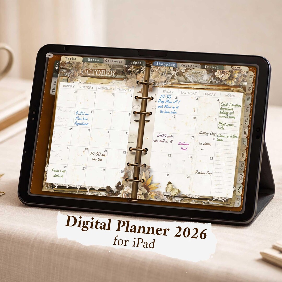 2026 Digital Planner for iPad | Hyperlinked | Weekly Monthly Yearly ...
