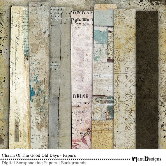 Vintage Paper Digital Paper Pack 24 Shabby Vintage Digital Scrapbook Paper Backgrounds Shabby Paper Pack Altered Anthology