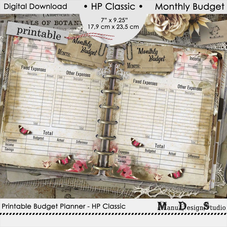 Monthly Budget Planner Printable Happy Planner Classic, Finance Tracker image 1