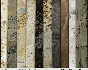 Digital Scrapbook Paper Pack: A Touch Of Fall,  Scrapbook Paper, Printable Paper, Shabby Papers, Vintage Paper, Vintage Background