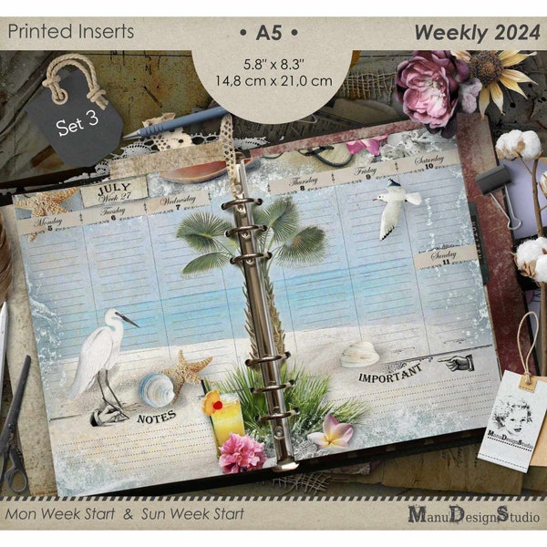 2024 Weekly Planner Refill Size A5 Set No. 3