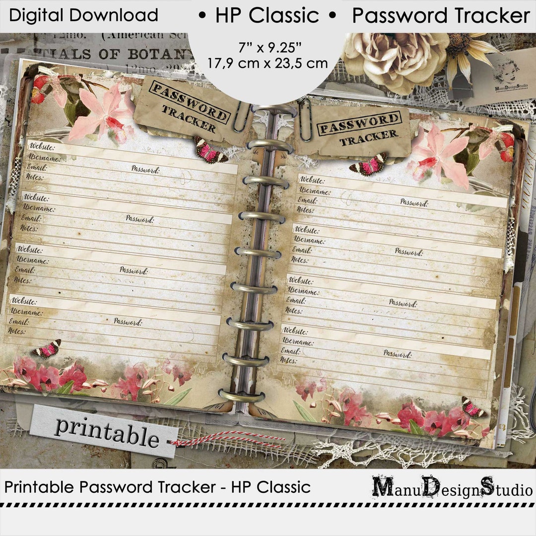 Password Tracker Printable for Happy Planner Classic - Etsy