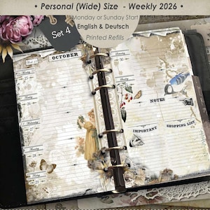 2026  Personal Size Weekly Planner Pages, Set No. 4,