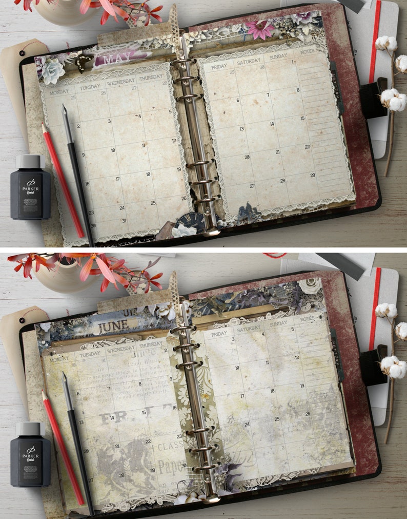 2026 A5 Monthly Planner Inserts - Vintage Charm Printable - Etsy