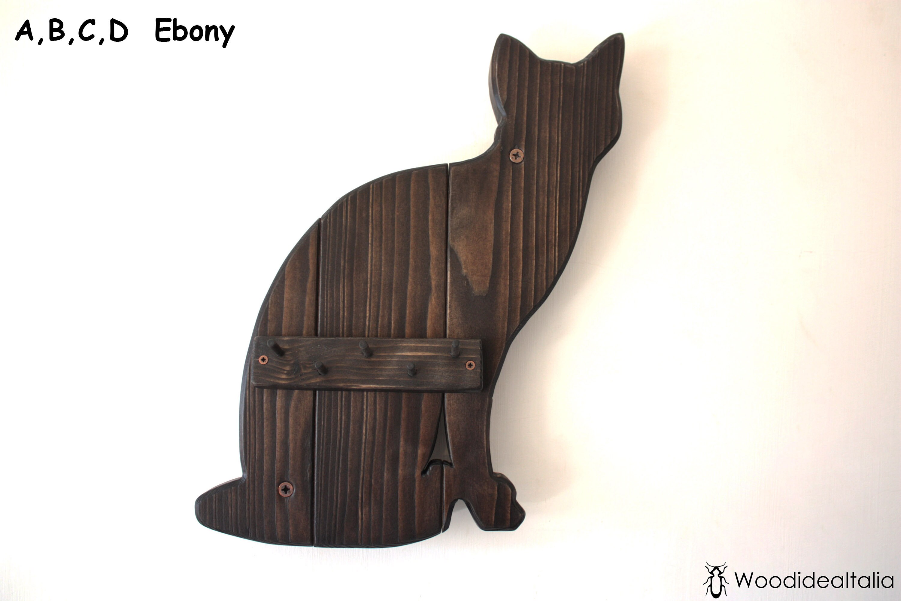 4 Ganci Adesivi A Forma Di Gatto - Gancio Muro Per Asciugamani, Cappotti, Chiavi (Tipo B) - Foto 5