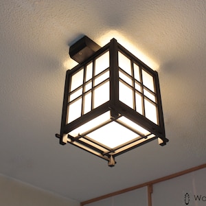 lampadario Shoji diverse misure ,lampadario artigianale in legno shoji , lampadario in legno e carta di riso , lampadario con più plafoniere