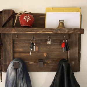 wooden entryway organizer, rustic wooden coat rack, solid coat rack with shelf, coat rack and art hangers
