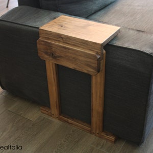 Wooden shelf for sofa armrest, removable shelf for sofa, custom-made sofa table, drinks holder for sofa armrest